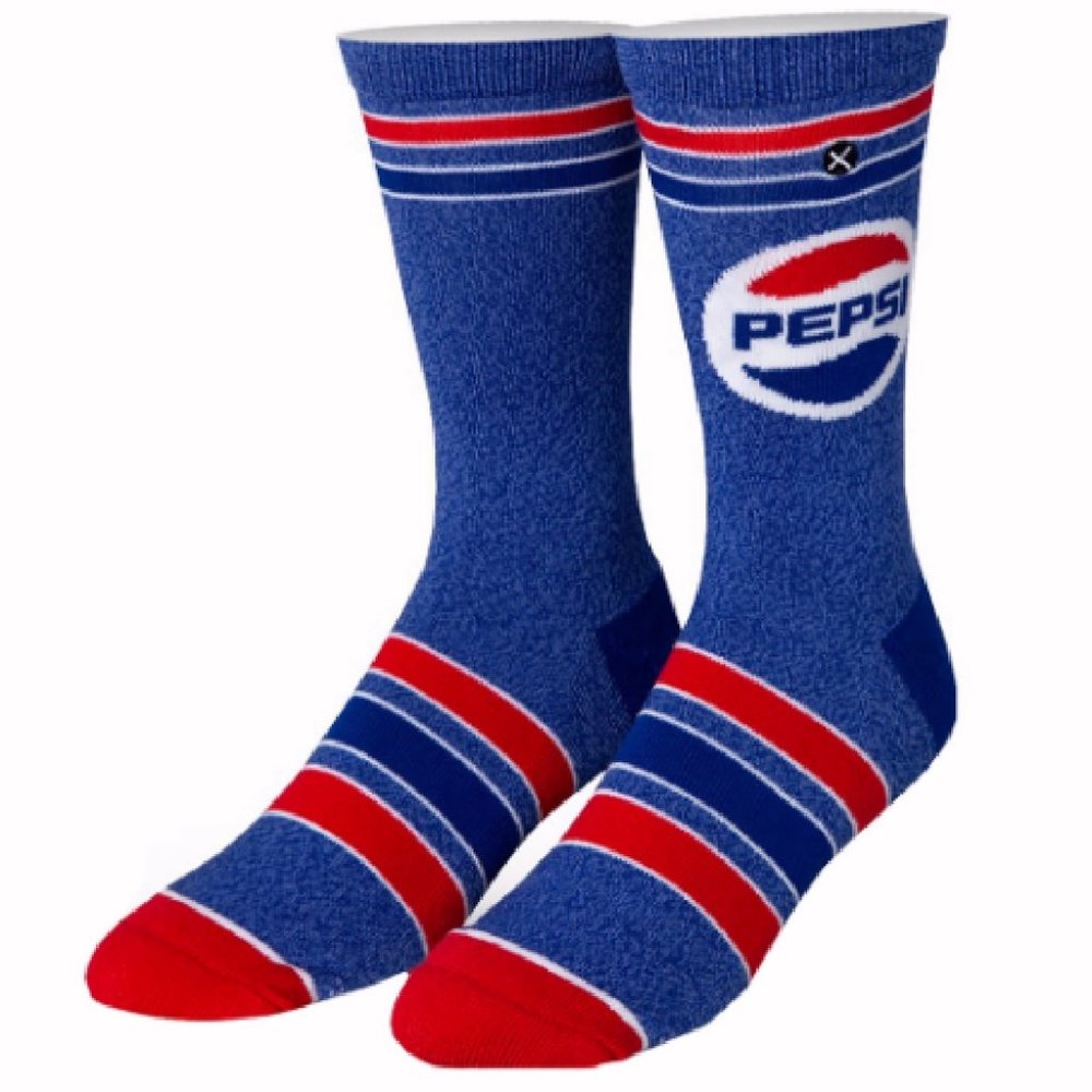 Pepsi Retro Blue Striped Dress Socks - NEW Fast Ship